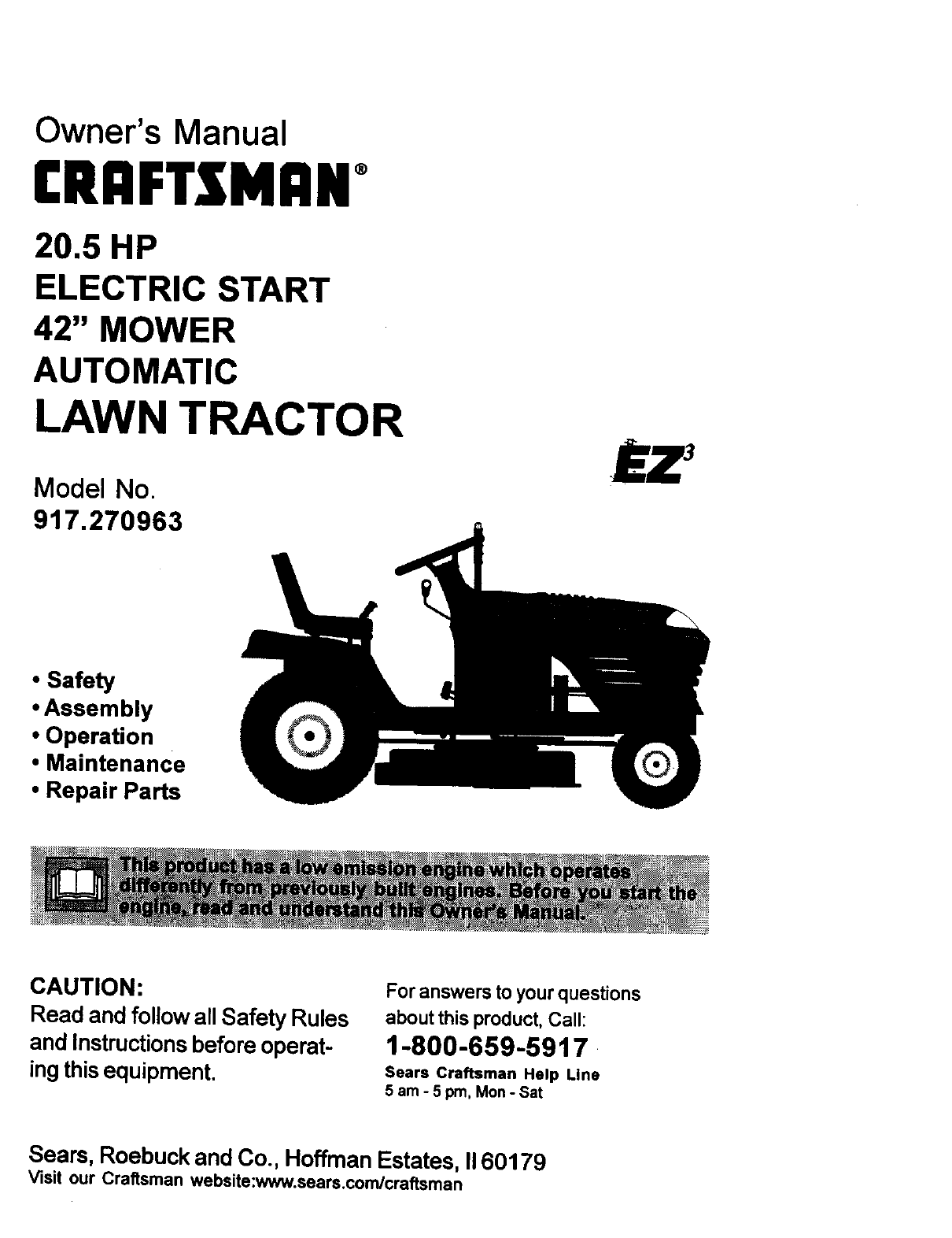 Sears Craftsman Lawn Mower User Manual